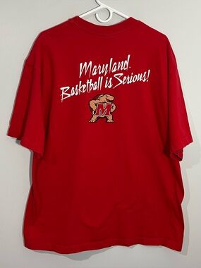 Vintage Starter Maryland Terrapins Terps Basketball Red T-Shirt Mens Large